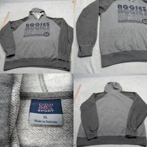 Vintage Aggies Utah Hoodie Men XL MV Sport Gray Pullover Fleece Sweatshirt‎